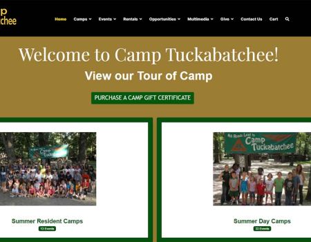 Camp Tuckabatchee Website Redesign E-/Commerce, Hosting, Website Maintenance
