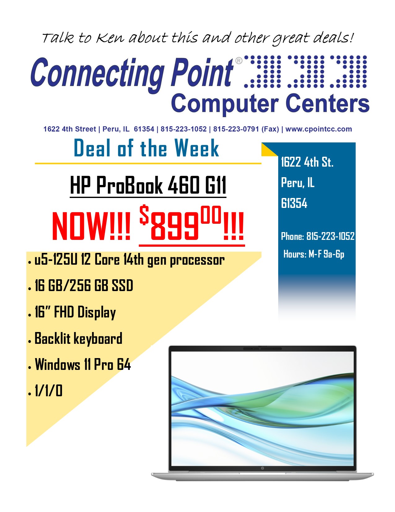 4-14-25 POTW HP ProBook 460 G11 on Sale for $899.00!