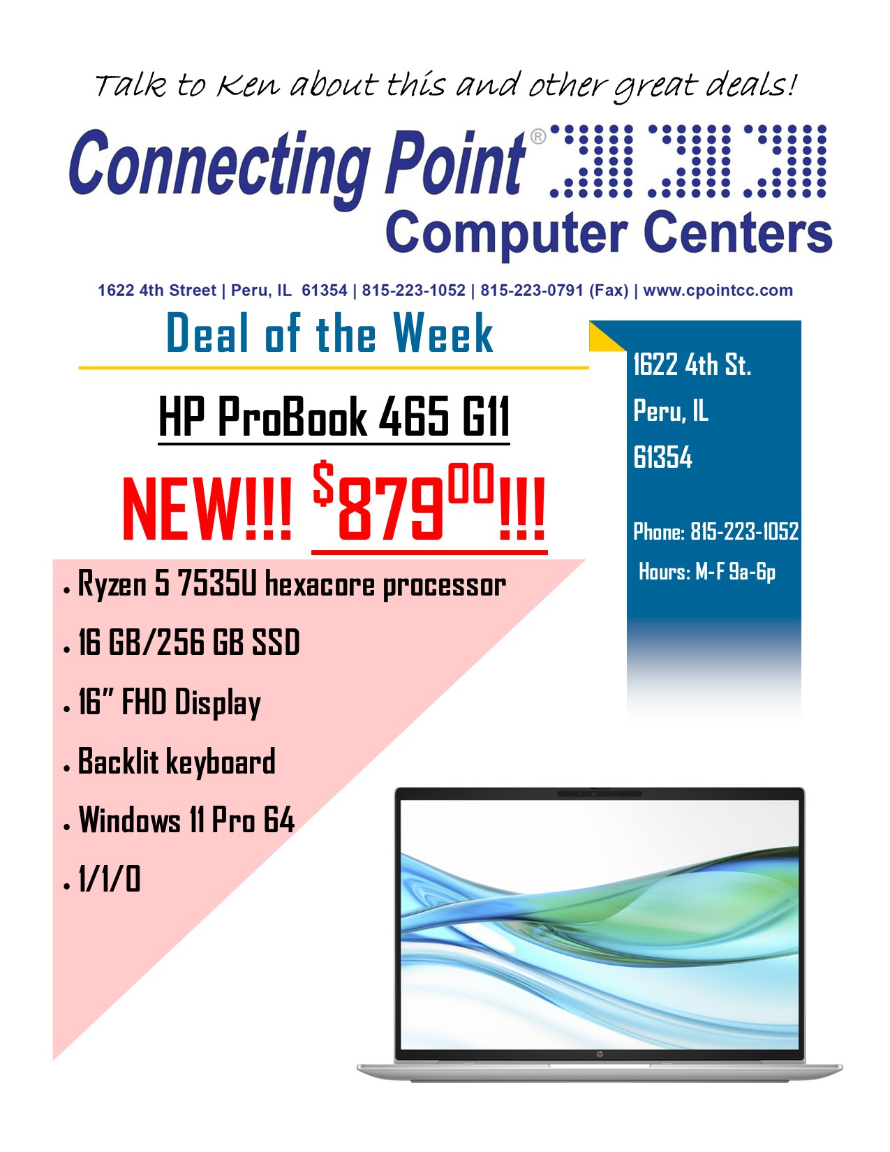 POTW 6-23-25 HP ProBook 465 G11 $879!