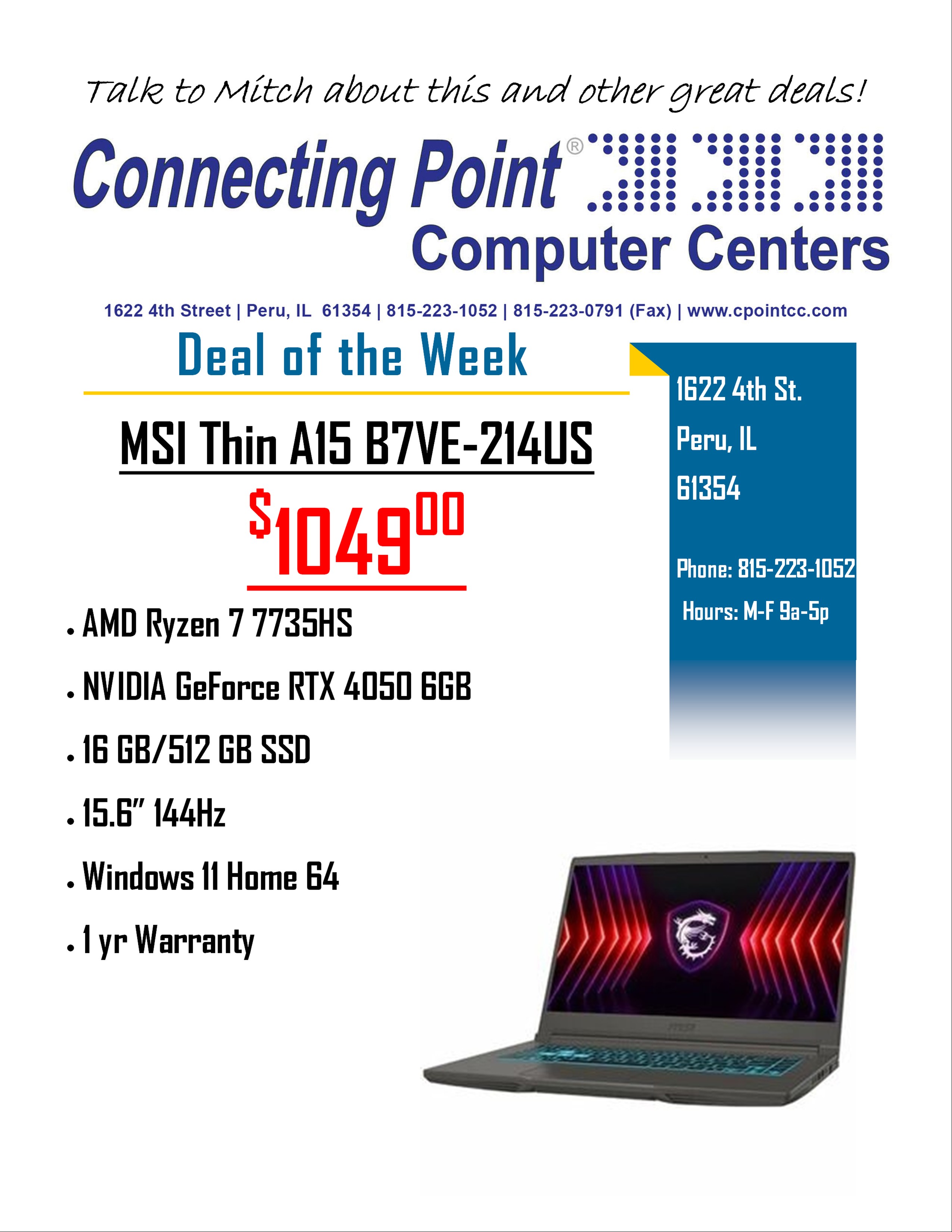 POTW 4-6-2026 MSI AMD7 16gb 512SSD