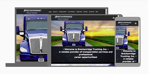 Breckenridge Trucking website responsive layout sample