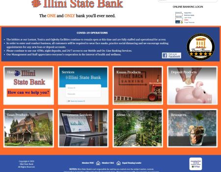 Illini State Bank Website Design, Tonica, IL