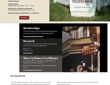 Putnam County Historical Society Website Design