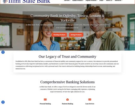 Illini State Bank Website Design, Tonica, IL