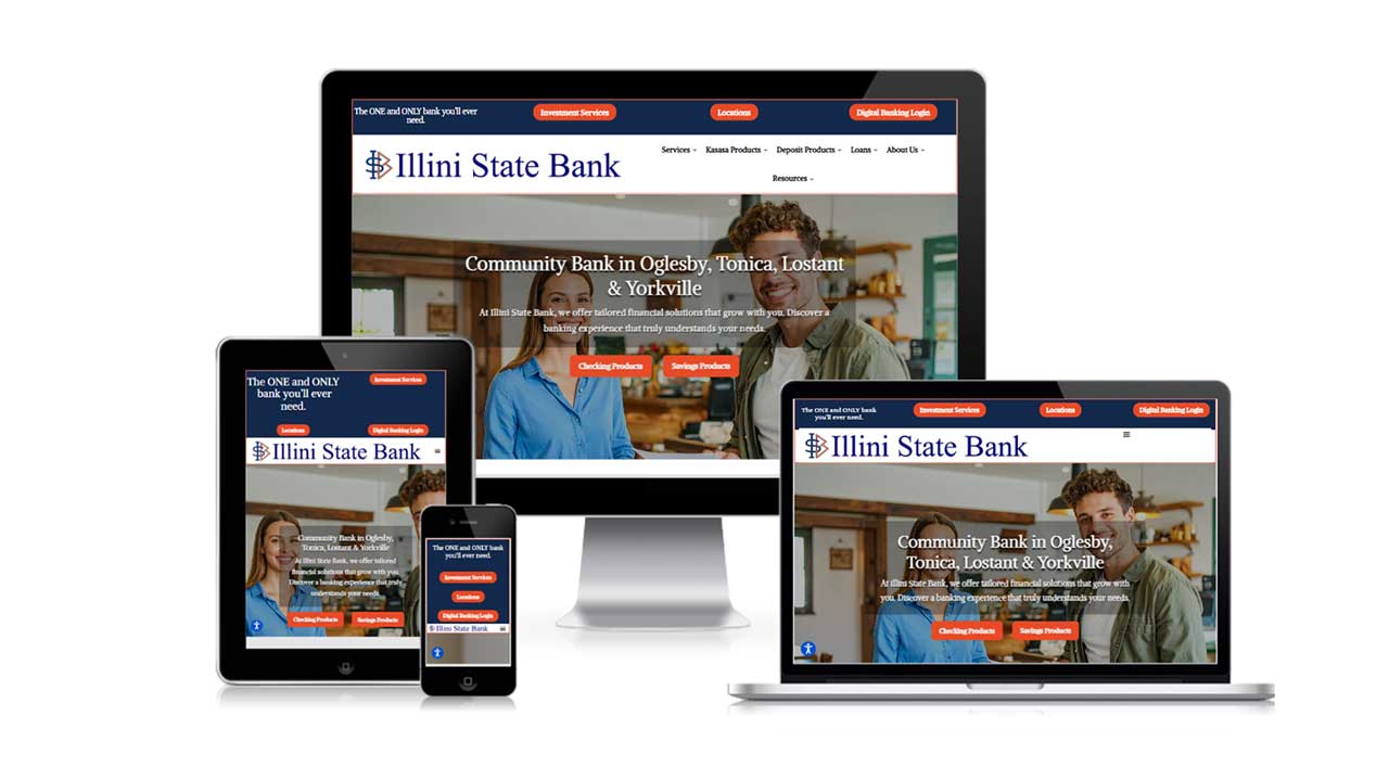 Website Redesign - Illini State Bank, responsive design layout