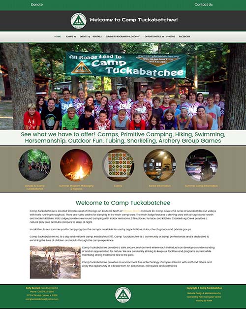 Website redesign project for Camp Tuckabatchee by Connecting Point- Peru