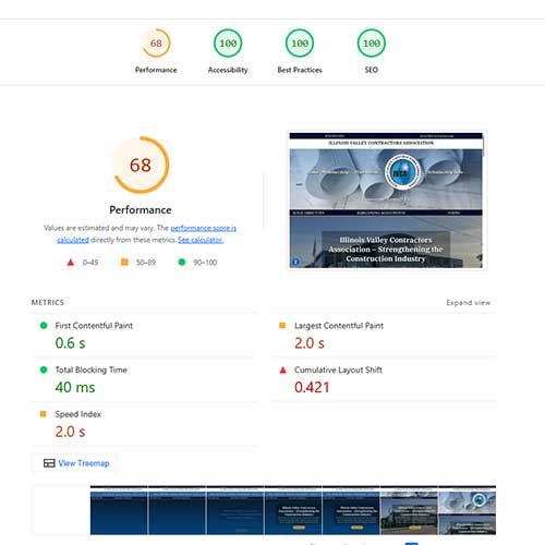 ivcontractors lighthouse score