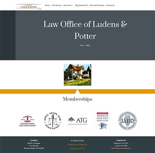 Website redesign project for Ludens & Potter Law Office