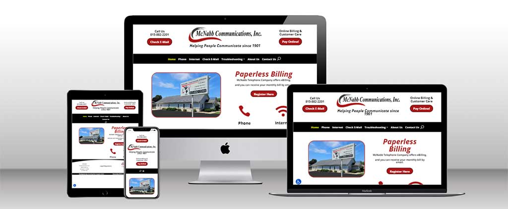 mcnabb communications 2023 mobile first website design